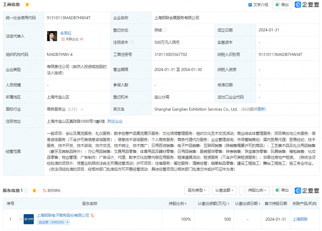 上海鋼聯(lián)成立會展服務(wù)公司戰(zhàn)略布局多元化業(yè)態(tài)